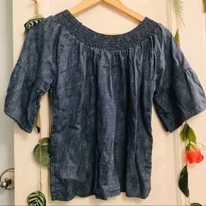 Prana Off Shoulder Flare Sleeve Blouse